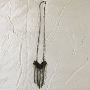 boho statement fringe necklace